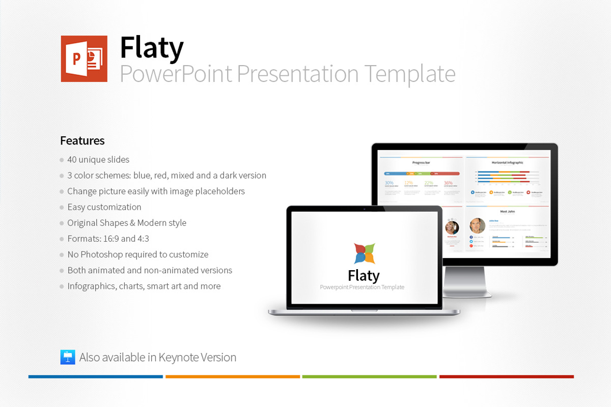 Flaty PowerPoint Template, a Presentation Template by iDny (Photo 1 of 5)