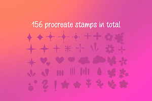 155 Procreate Kawaii Basic Stamps