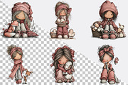 Spring Girl & Animal Friends Clipart, an Illustration by SVGArt (Thumbnail 2 of 7)