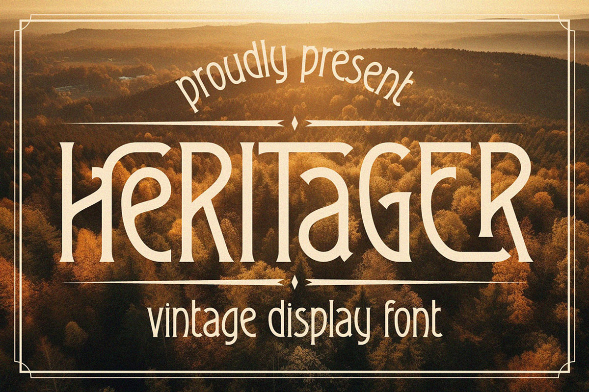 Heritager ArtDeco Ligature Font, a Serif Font by JumboDesign (Photo 1 of 6)