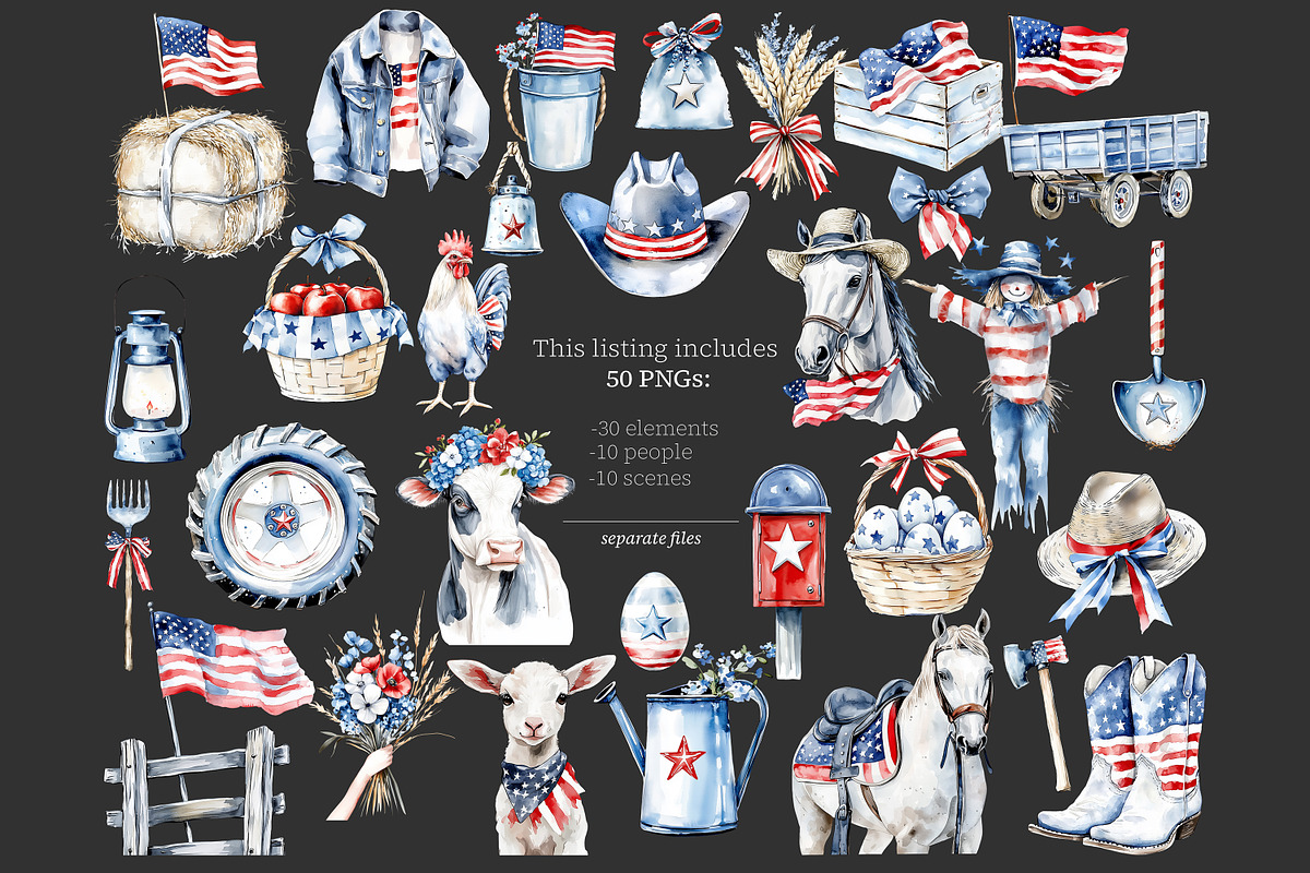 4th of July Clipart Images | America, a Person Illustration by GlamArtZhanna (Photo 6 of 8)