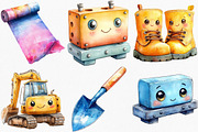Kawaii Construction Clipart, an Illustration by Canvas Craft (Thumbnail 3 of 8)
