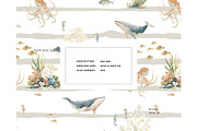 Underwater sea creatures pattern, a Pattern Graphic by Milatoo (Thumbnail 2 of 4)