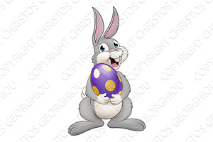 Easter Bunny Cartoon Rabbit With, an Illustration by Christos Georghiou