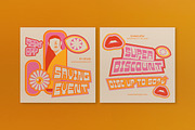 Pink Retro Fashion Sale Banner, an UI Kit Template by graphicook (Thumbnail 3 of 5)