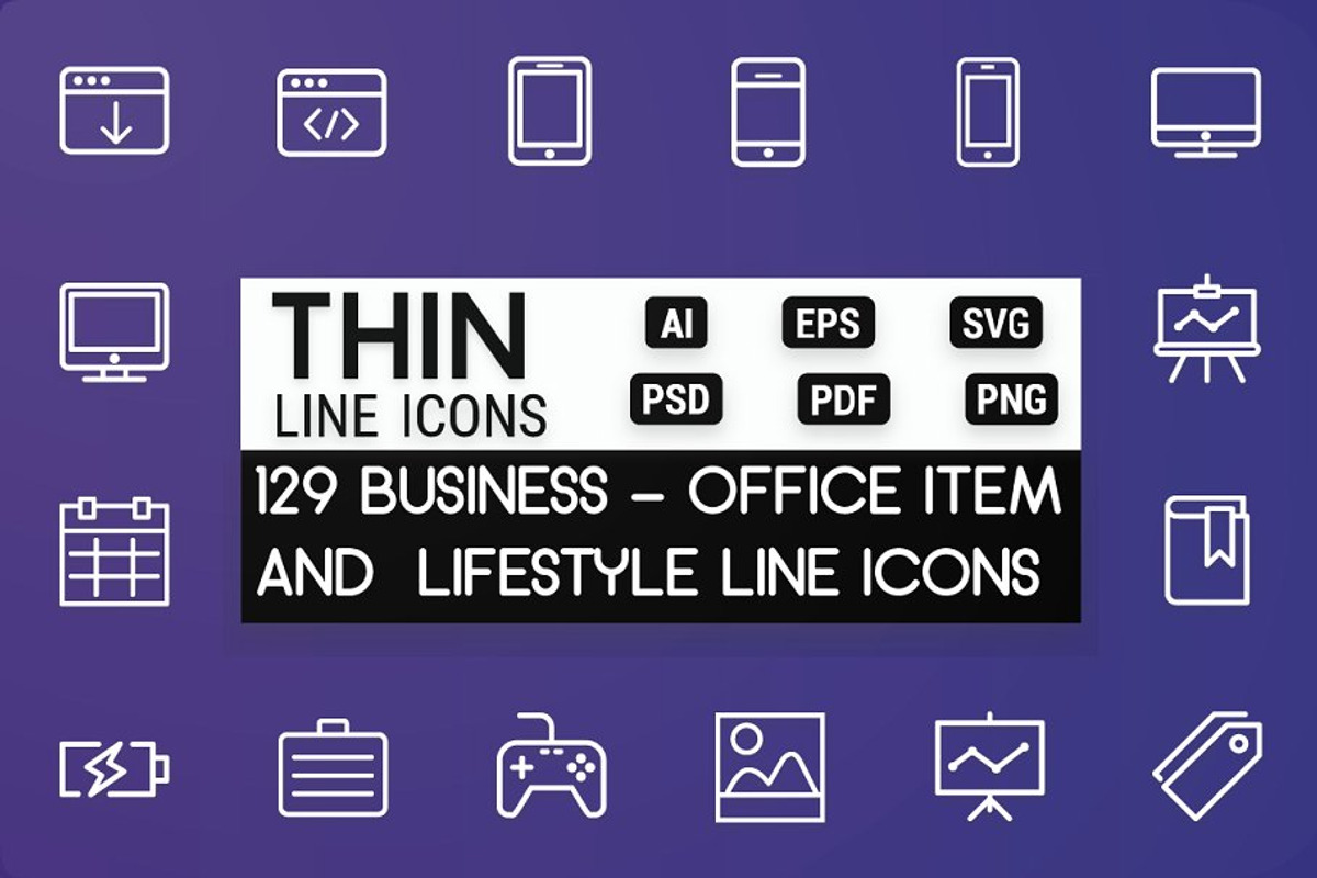 Business - Lifestyle & Office Icons, an Outline Icon by FlatLineIcons (Photo 1 of 7)