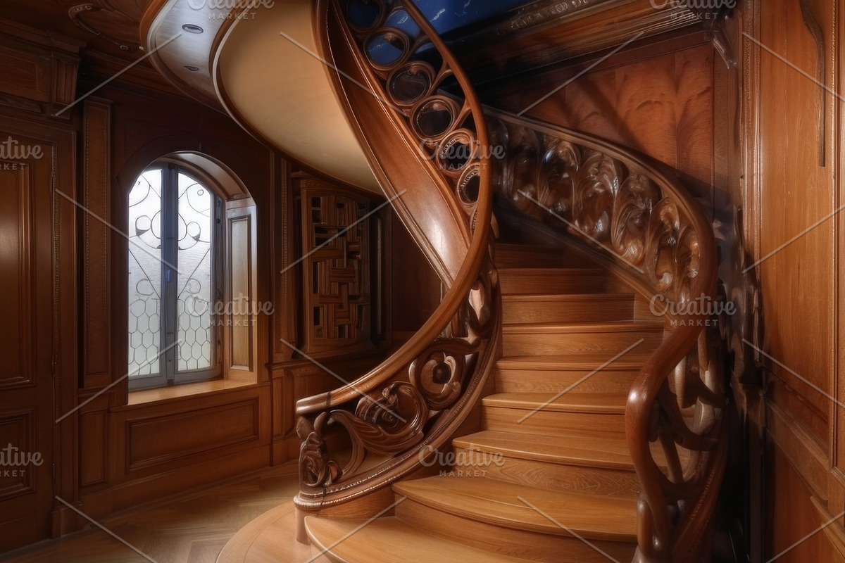 69 Spiral wooden staircases, an Architecture Photo by Handmadefont (Photo 58 of 73)