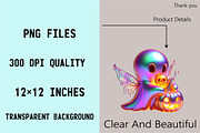 Halloween Iridescent Ghost Clipart B, an Illustration by SVGArt (Thumbnail 3 of 8)