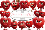 Quirky Valentine's Heart Clipart, an Illustration by DreamCafeArt (Thumbnail 1 of 6)