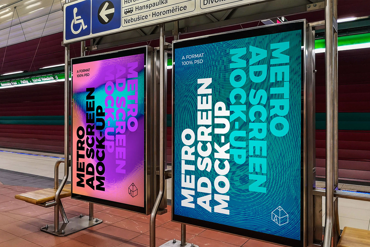 Metro Ad Screen Mock-Ups 7 v1, an Advertising Mockup by Graphic Shelter (Photo 3 of 3)