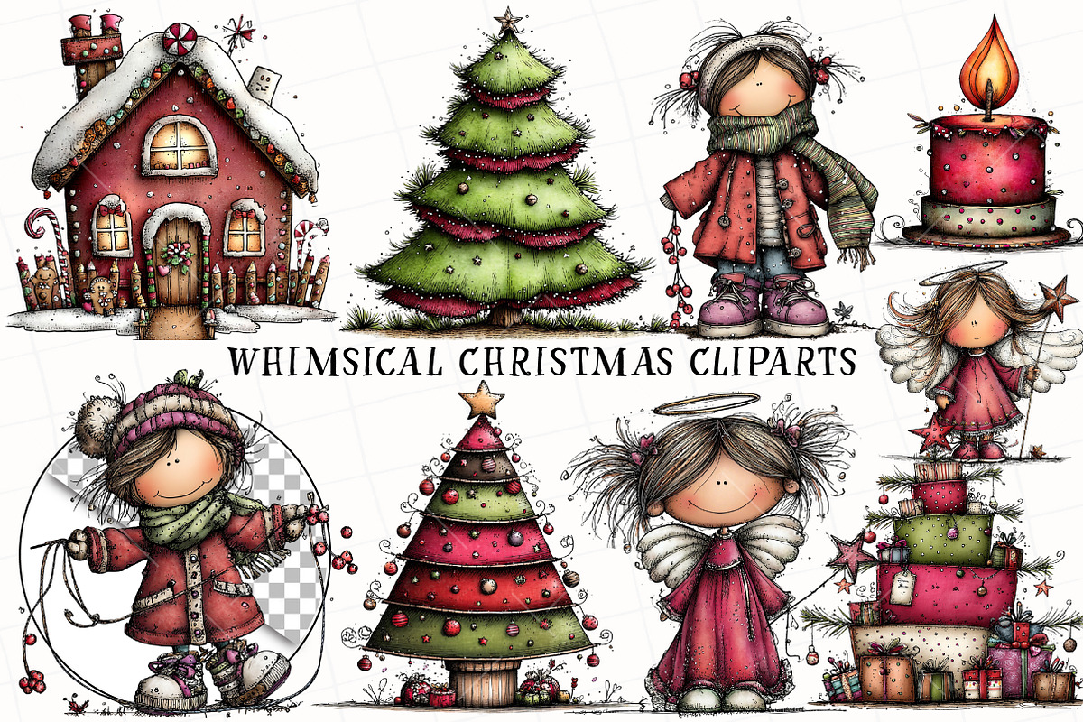 Whimsical Christmas Clipart, an Illustration by OK Design (Photo 2 of 6)
