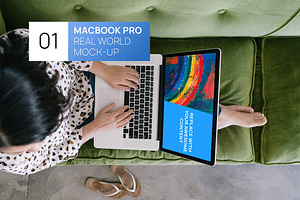 Person using MacBook Photo Mockup