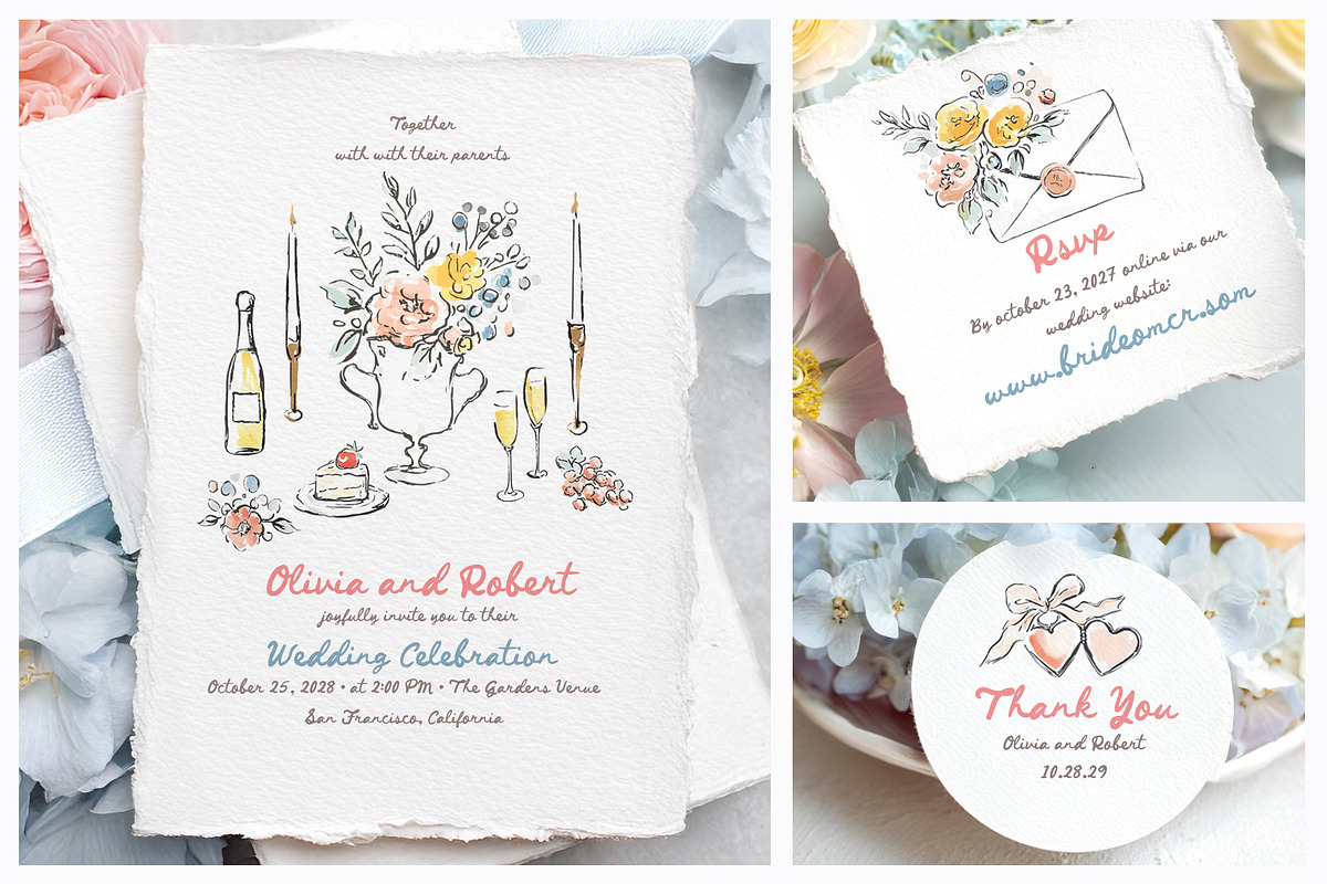 Whimsical Love Wedding Illustrations, an Illustration by Tinydew (Photo 3 of 14)
