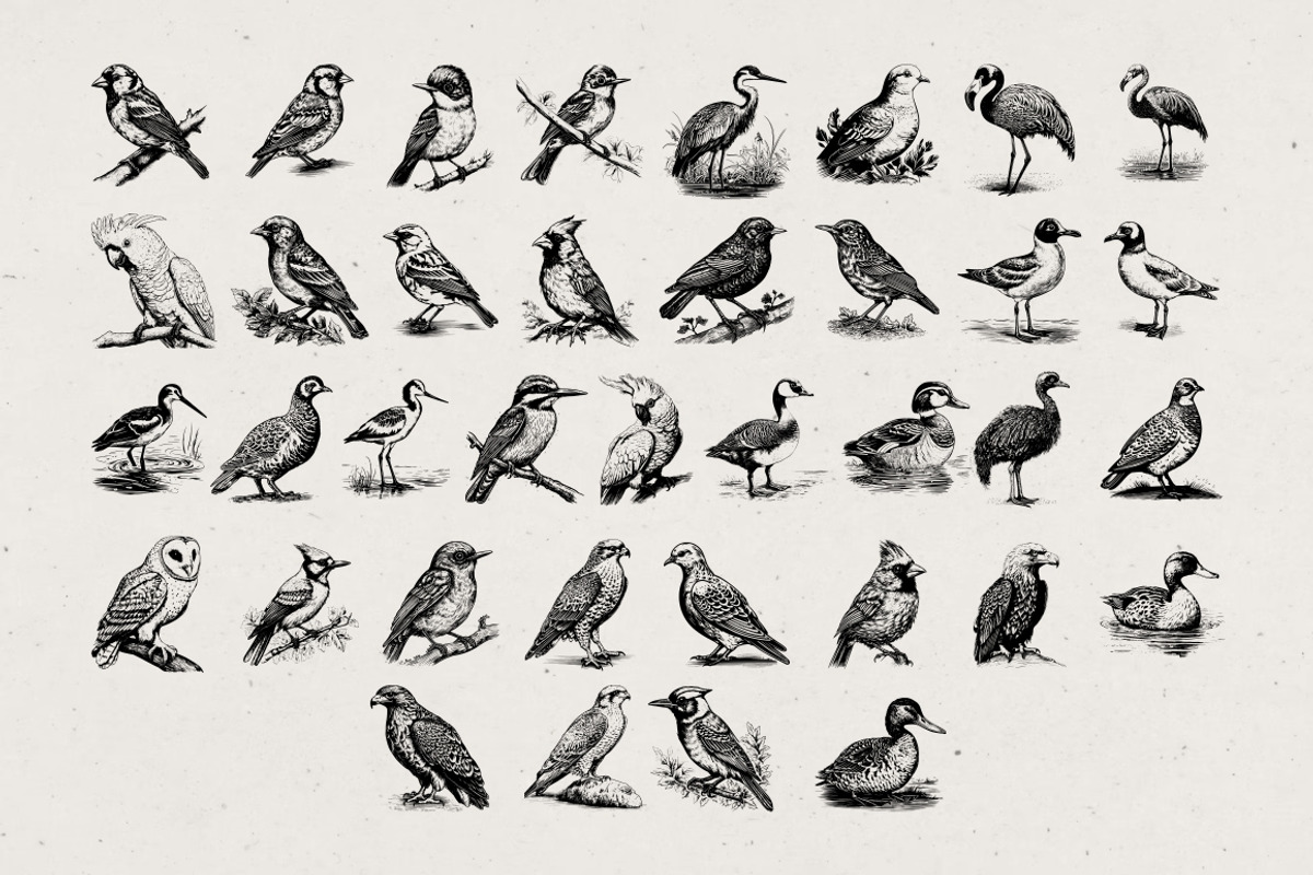 260 Birds Illustrations, an Animal Illustration by Nocturnal Wolf (Photo 12 of 13)