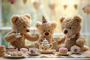 A group of adorable teddy bears gath, a Photo by Iftikhar Alam