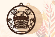 Autumn Apple Basket Laser Cut SVG, an Object Graphic by DreamPrint404 (Thumbnail 3 of 3)