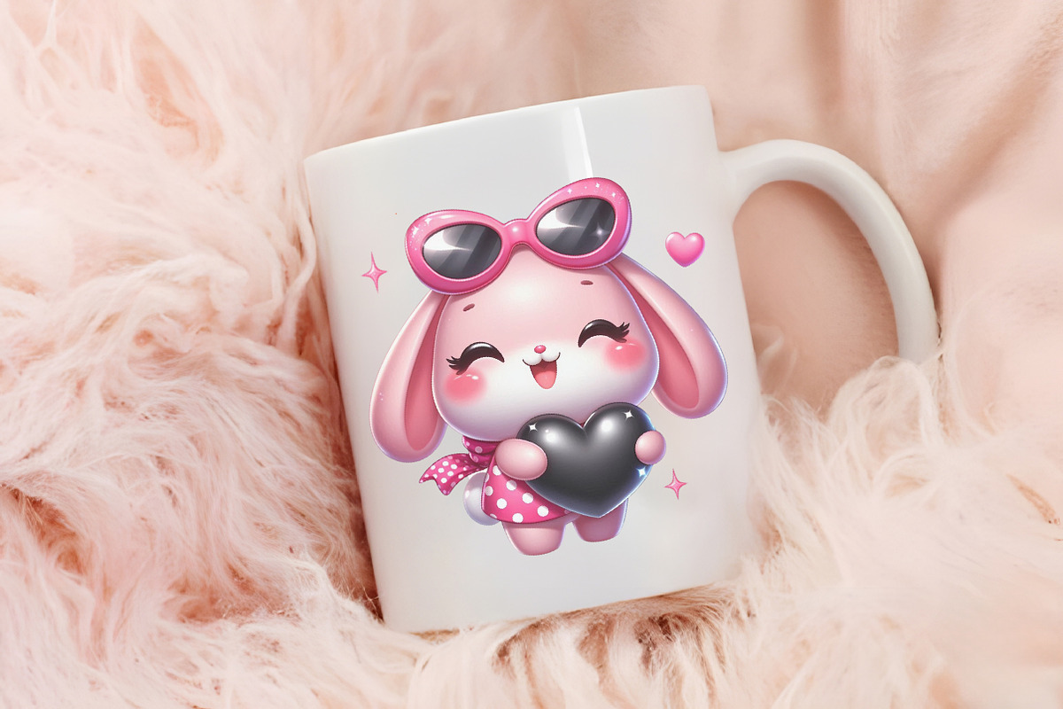 Cute baby pink bunny, an Animal Illustration by RobertsArt (Photo 6 of 7)