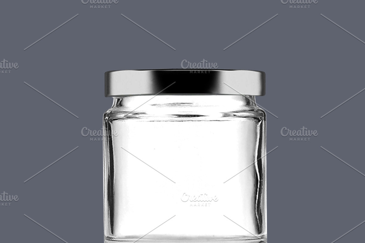 Clear Glass Mason Jar with Metal Lid, a Packaging Mockup by Professional Assets (Photo 4 of 5)