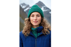 Swiss Woman in Green Beanie and Blue, a Person Photo by Lermont51