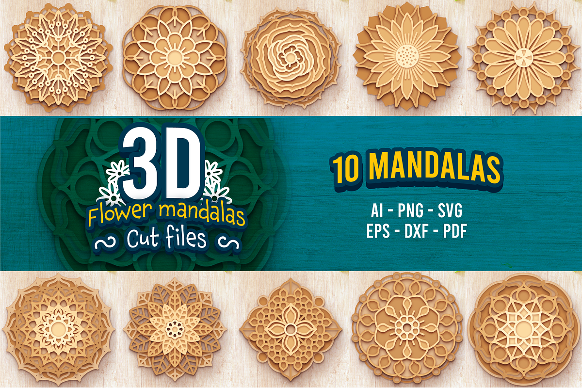 10 - 3D Flower Mandalas Collection, an Object Graphic by Arshad Ali (Photo 2 of 18)