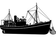 Premium Ship Boat Silhouette Vector, an Animal Illustration by Designer_Momina (Thumbnail 12 of 21)