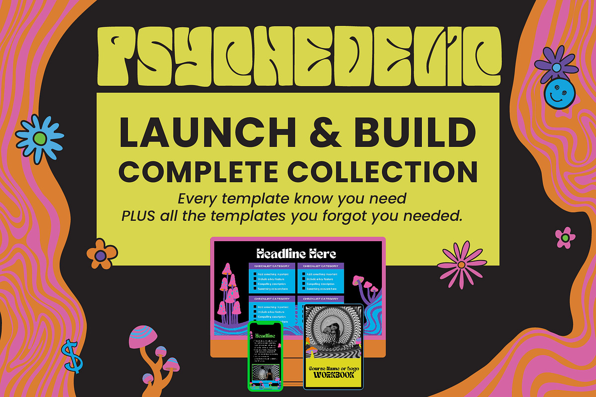 Psychedelic Canva Brand Collection, a Social Media Template by WorkShy Studio (Photo 1 of 23)