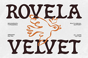 ROVELA VELVET – Organic Retro Font, a Serif Font by decographstud (Thumbnail 1 of 6)