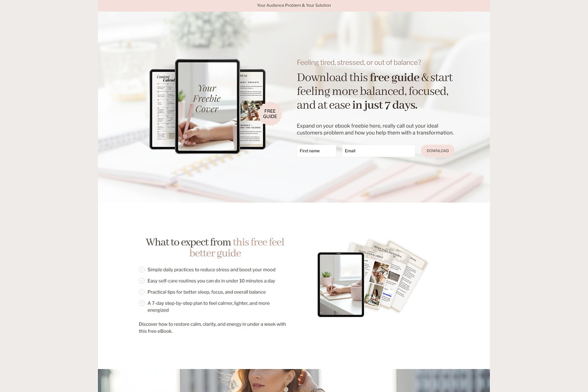 Systeme.io Ivory Rose Lead Funnel, a Landing Page Template by Hayley's Digital Hub (Photo 10 of 10)