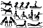 Sport exercises black collection, a Healthcare Illustration by tamara.comotomka (Thumbnail 4 of 8)