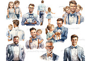 Fathers Day Clipart Collection, a Person Illustration by GlamArtZhanna (Thumbnail 3 of 4)