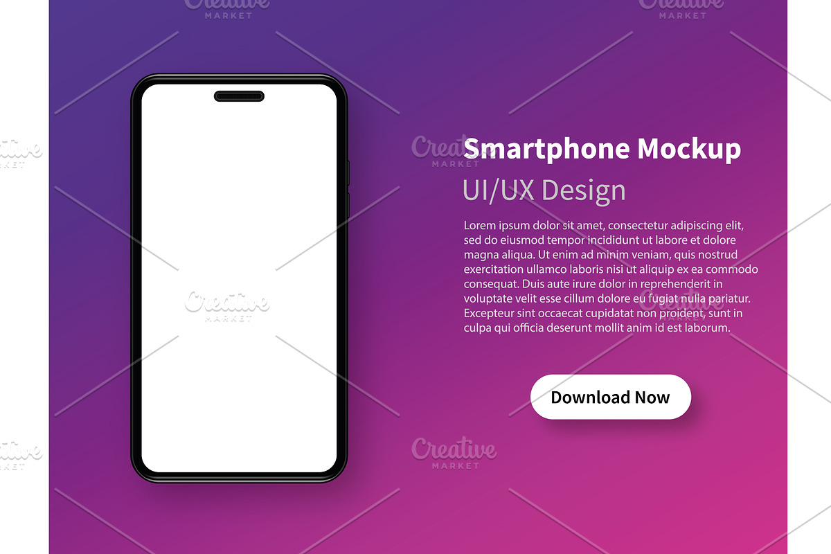 Download page of the mobile mockup, a Technology Illustration by Vector Creator