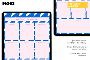 Abstract Wave Weekly Planner