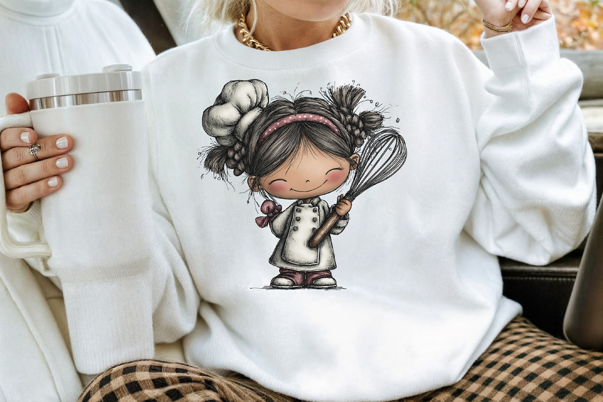 Whimsical Little Girl Chef Hat PNG, an Illustration by CraftArtStudio (Photo 5 of 6)