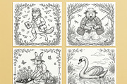 Whimsical Woodland Coloring Pages, an Animal Illustration by Image for Sale (Thumbnail 3 of 3)
