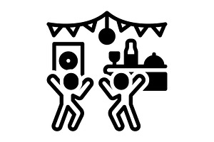 Party celebration solid icon, a Solid Icon by Creative priyanka