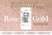 ROSE GOLD | Social Media Pack, a Social Media Template by DESIGN HQ (Thumbnail 1 of 5)