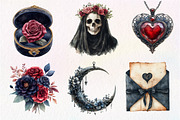 Watercolor Gothic Wedding Clipart, an Illustration by Dream Creation (Thumbnail 5 of 7)