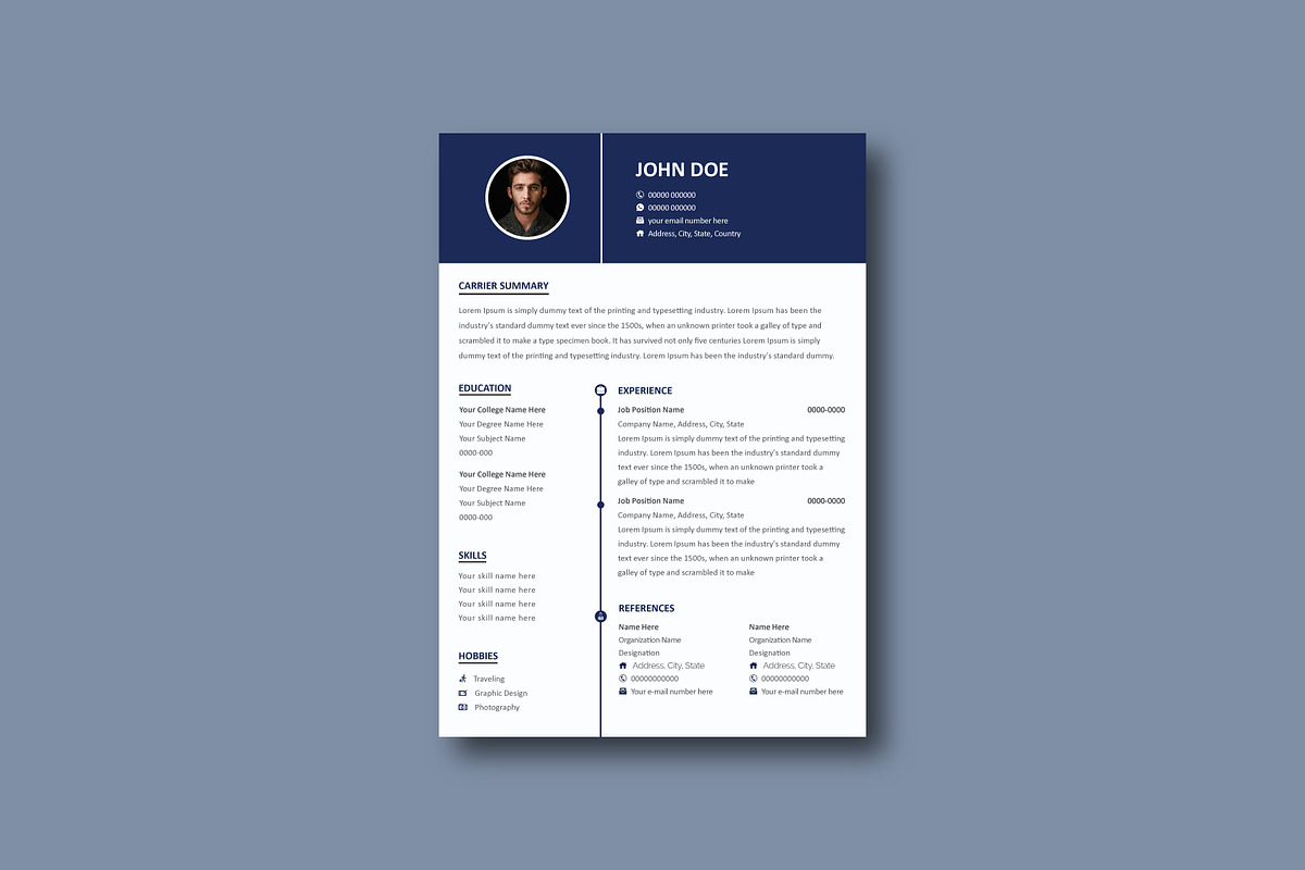Modern Resume Template, a Resume Template by Annudesign (Photo 4 of 4)