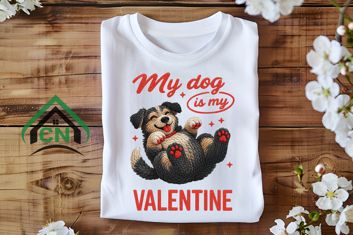 Yarn Crochet Valentine's Day Dog PNG, an Illustration by Craft Nest (Photo 6 of 6)