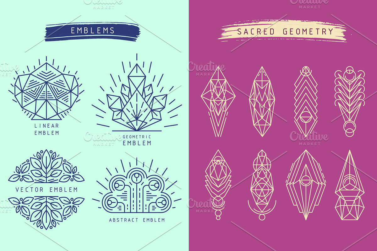 Vector Linear Emblems & Geometry, an Object Graphic by Moo Graphics