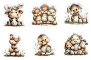 Easter Farm Animals Clipart, an Illustration by Dream Creation (Thumbnail 3 of 6)