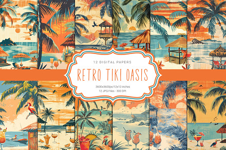 Retro Tiki Paradise, a Background Graphic by Curve Design