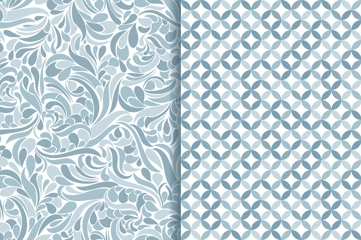 Set of 10 seamless pattern blue, a Pattern Graphic by NataLito (Photo 3 of 6)