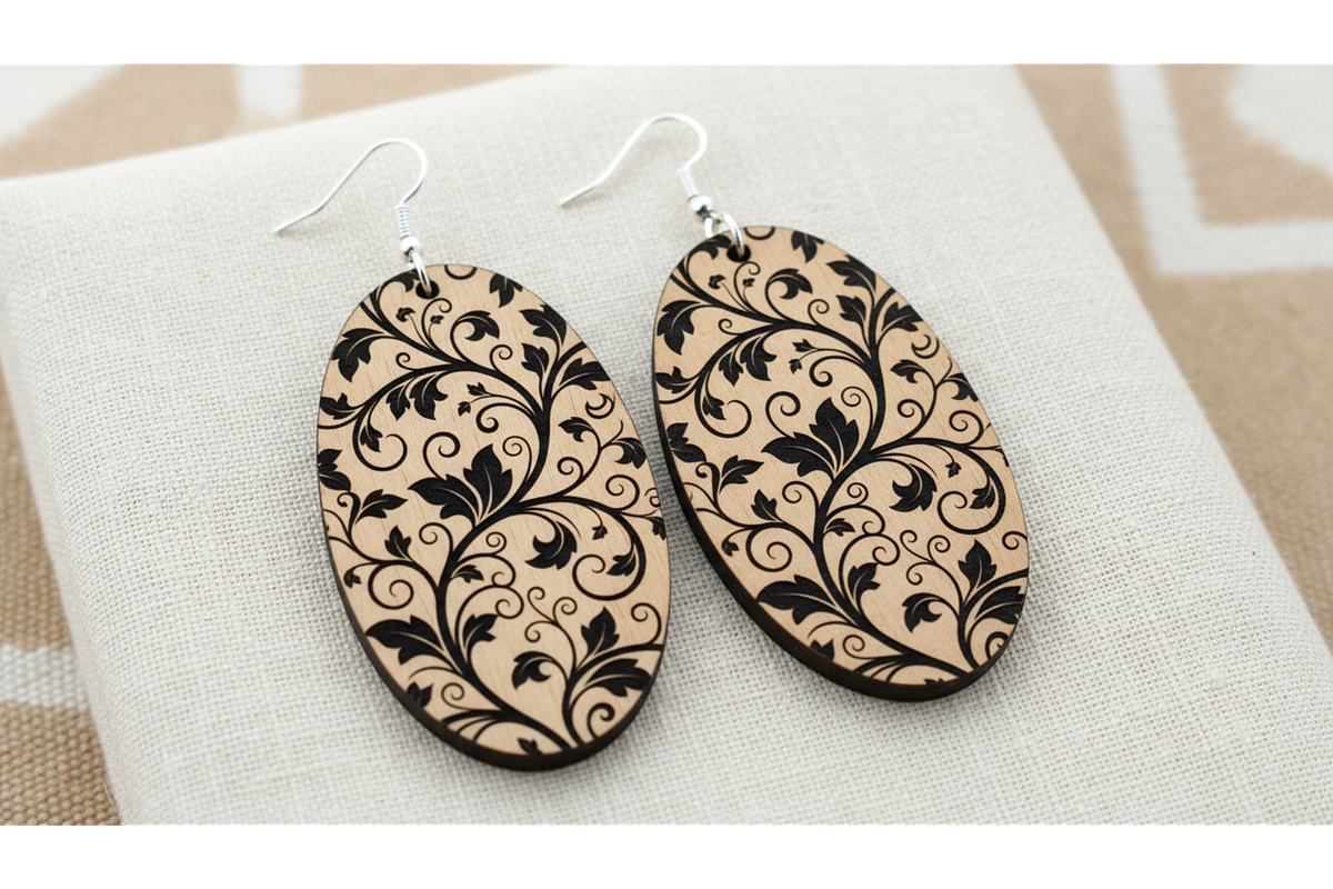 Laser Cut Ornament Earrings, an Illustration by hafijul (Photo 7 of 11)