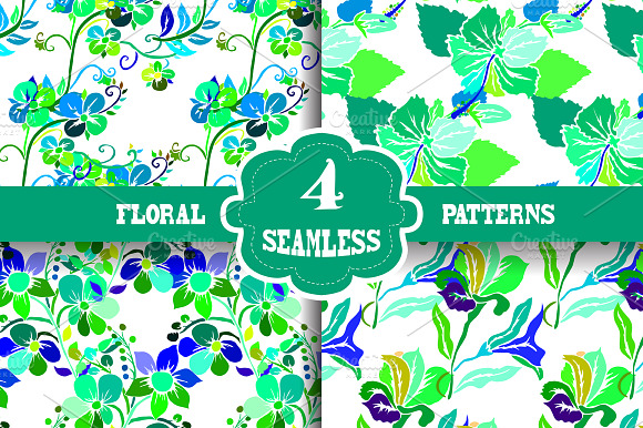 Vivid Floral Patterns preview 6