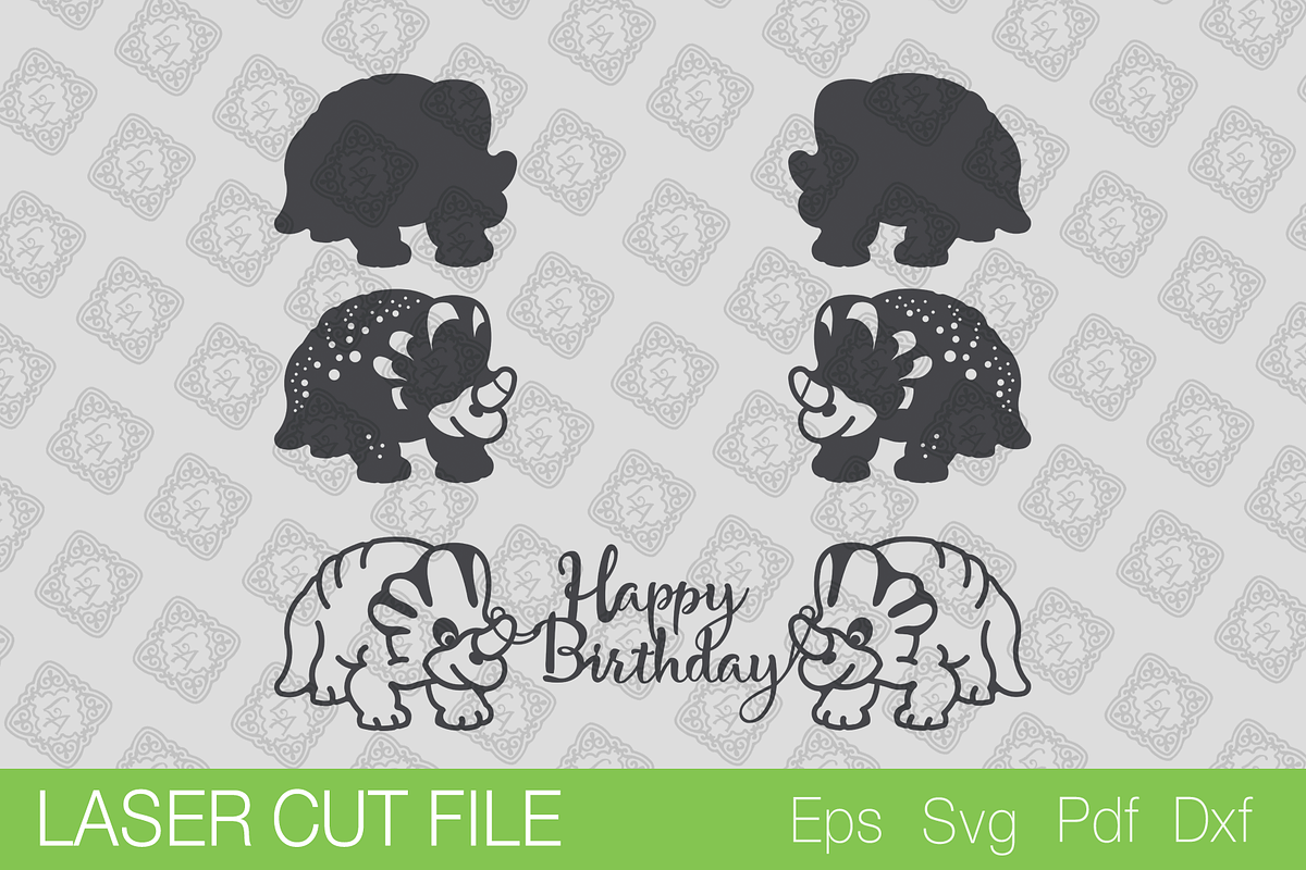 Dino Birthday Decor SVG Laser cut, a Templates & Theme by Lerina Art (Photo 2 of 3)