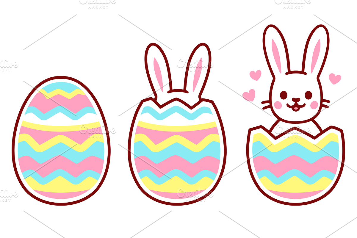 Easter Bunny Hatching from Egg, an Illustration by Irina Mir