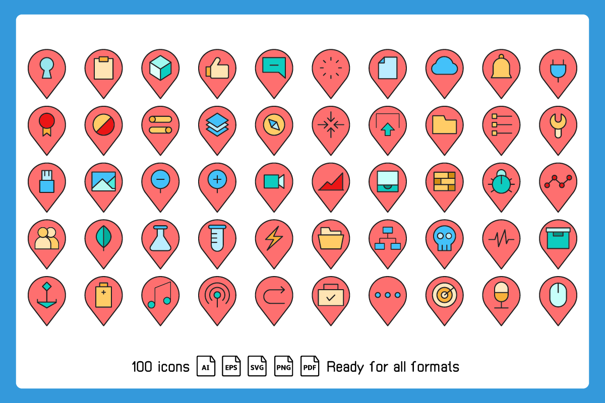 Map Pin and UI Location Marker Icons, an Icon by Designfour (Photo 3 of 6)