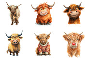 Cute Christmas Highland Cow, an Illustration by Design Market (Thumbnail 2 of 3)