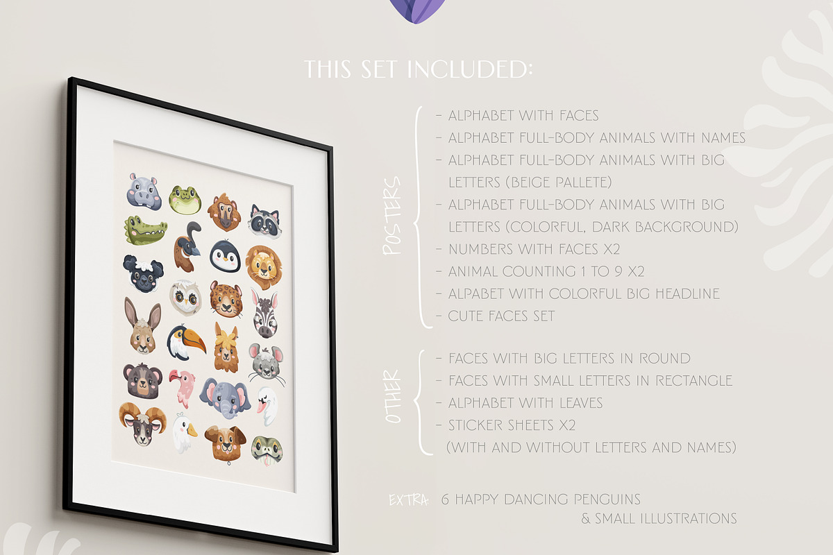 English alphabet posters for kids, an Animal Illustration by Alina Kruss (Photo 9 of 9)